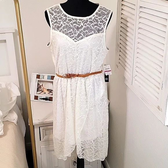 black lace mid length dress Mesh Stitching Lace Mid-length Dress-Black – Aclosy main image 1